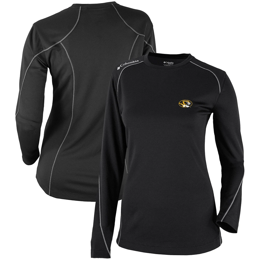 Women's Columbia Black Missouri Tigers Omni-Wick Shotgun Long Sleeve T-Shirt