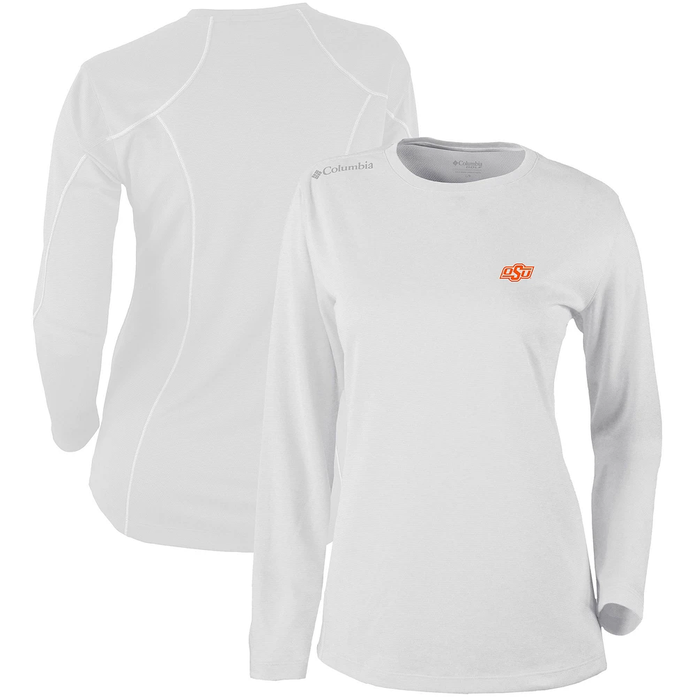 Women's Columbia White Oklahoma State Cowboys Omni-Wick Shotgun Long Sleeve T-Shirt