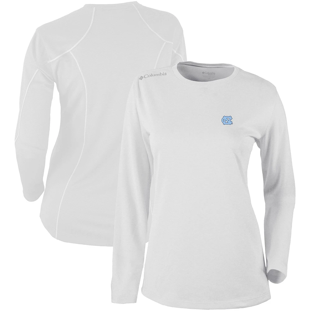Women's Columbia White North Carolina Tar Heels Omni-Wick Shotgun Long Sleeve T-Shirt