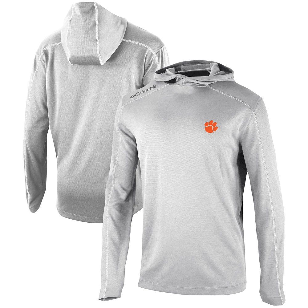 Men's Columbia Gray Clemson Tigers Omni-Wick Shotgun Pullover Hoodie