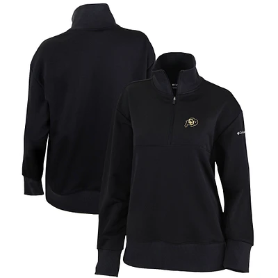 Women's Columbia Black Colorado Buffaloes Omni-Wick Birchwood Hills Quarter-Zip Pullover Top