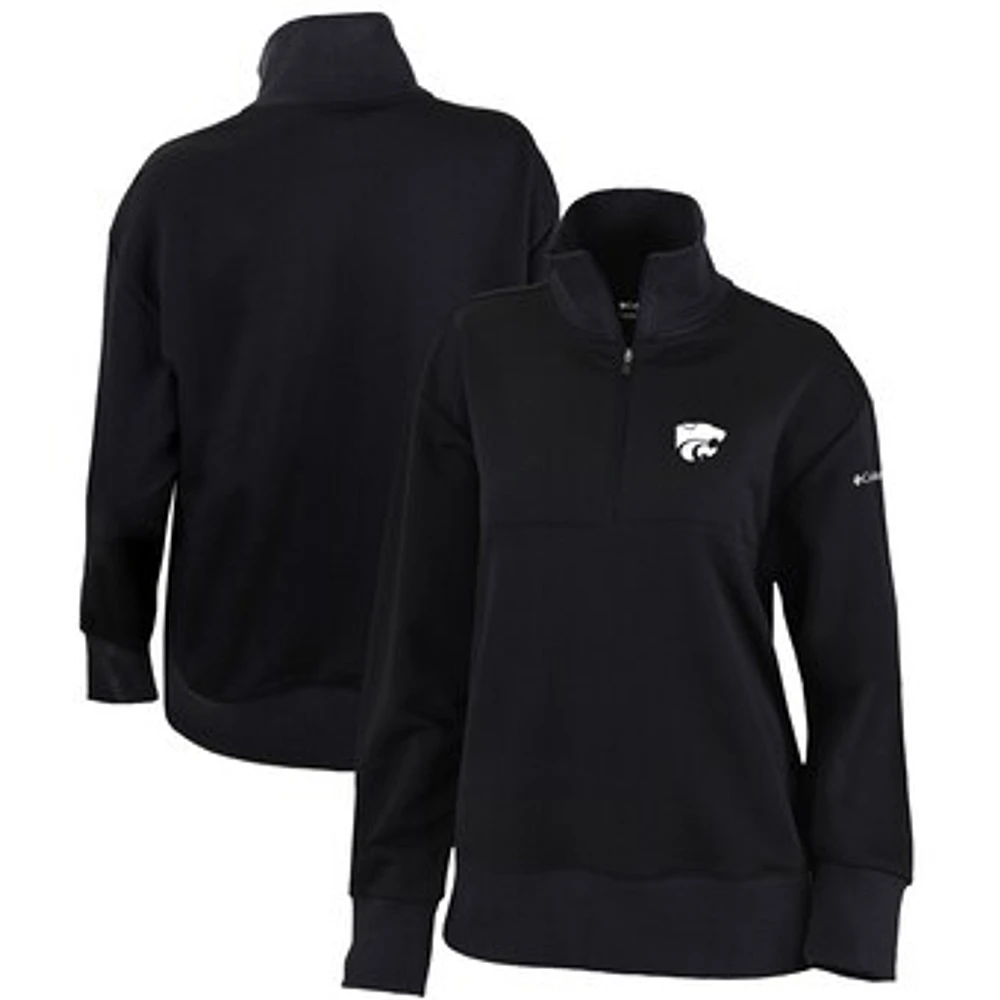 Women's Columbia Black Kansas State Wildcats Omni-Wick Birchwood Hills Quarter-Zip Pullover Top