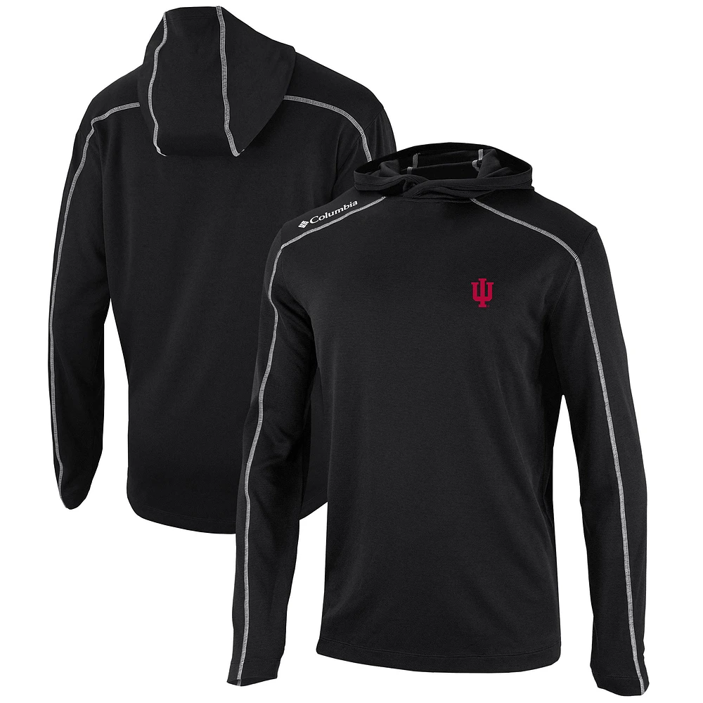 Men's Columbia Black Indiana Hoosiers Omni-Wick Shotgun Pullover Hoodie