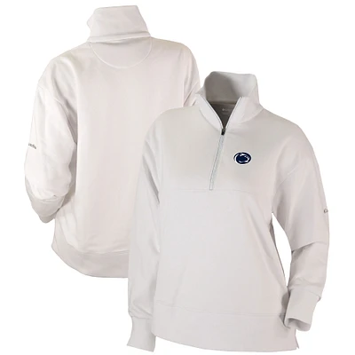 Women's Columbia White Penn State Nittany Lions Omni-Wick Birchwood Hills Quarter-Zip Pullover Top