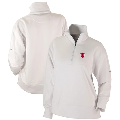 Women's Columbia White Indiana Hoosiers Omni-Wick Birchwood Hills Quarter-Zip Pullover Top