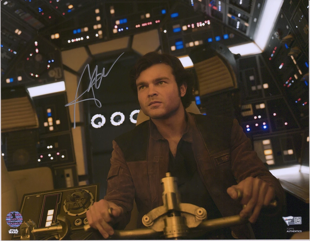 Alden Ehrenreich Solo: A Star Wars Story Autographed 11" x 14" in Millennium Falcon Photograph - Alden Hologram