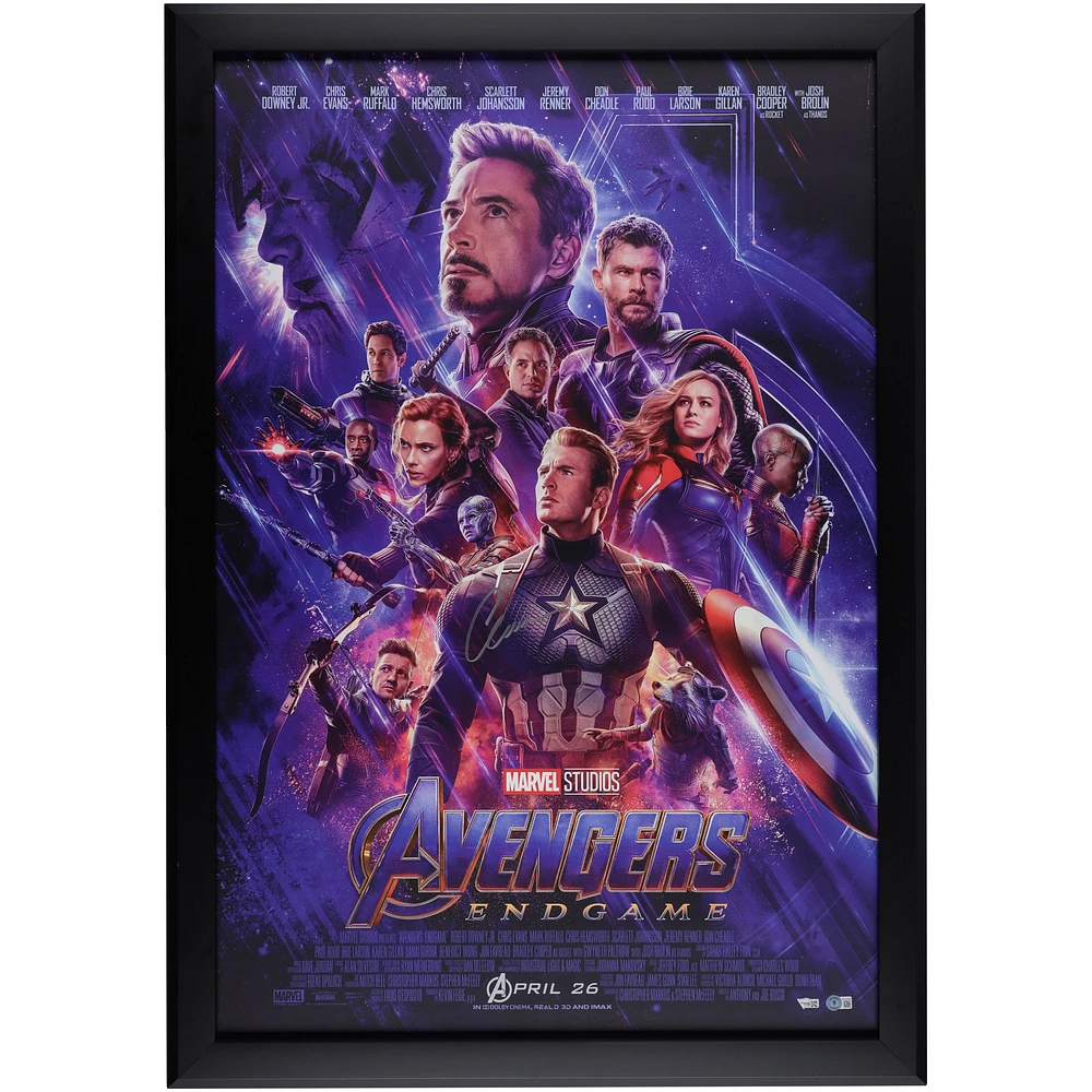 Chris Evans Captain America Autographed Framed 30" x 42" End Game Movie Poster