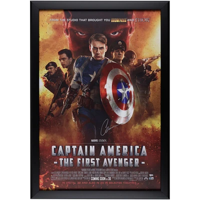 Chris Evans Captain America Autographed Framed 30" x 42" First Avenger Movie Poster