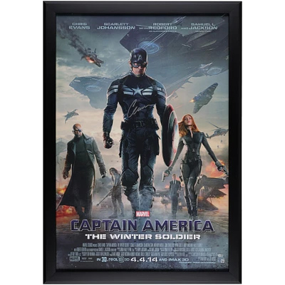 Chris Evans Captain America Autographed Framed 30" x 42" Winter Soldier Movie Poster