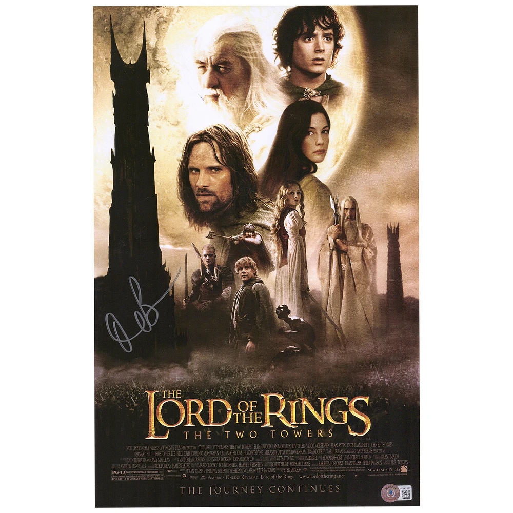 Orlando Bloom Lord of the Rings Autographed 12" x 18" The Two Towers Movie Poster