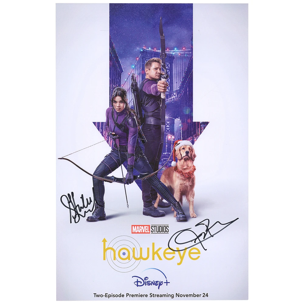 Jeremy Renner & Hailee Steinfeld Hawkeye Autographed 11" x 17" Poster