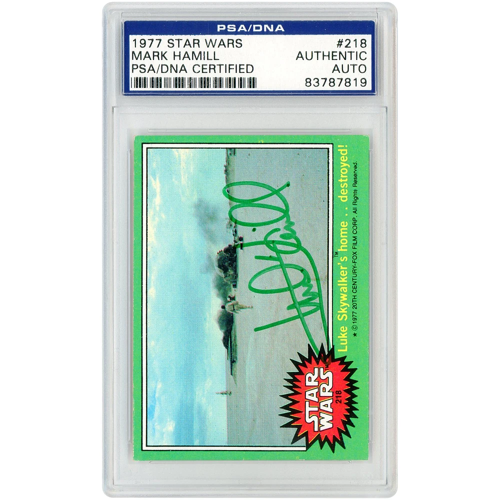 Mark Hamill Autographed 1977 Topps Star Wars Luke Skywalker #218 PSA Authenticated Card