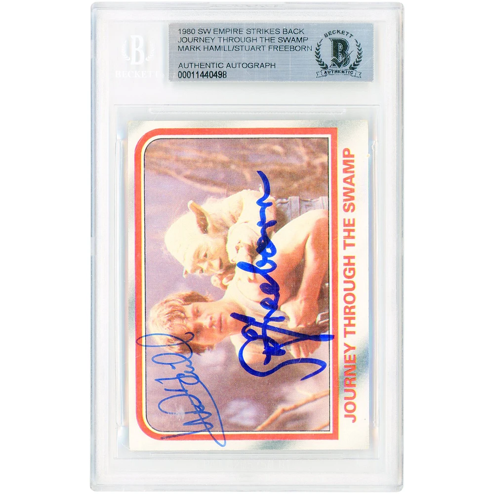 Mark Hamill and Stuart Freeborn Star Wars Autographed 1980 Topps The Empire Strikes Back #60 Beckett Authenticated Card