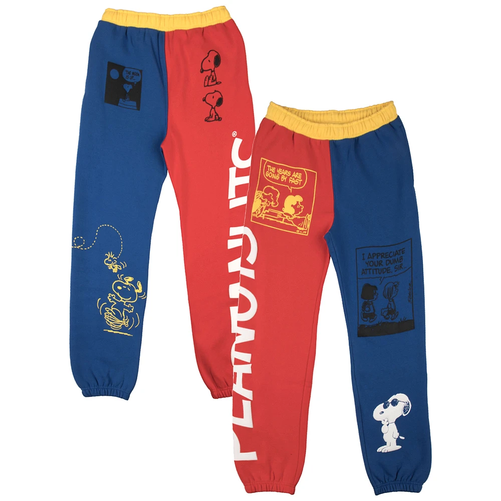 Men's DUMBGOOD Red Peanuts Snoopy Color Block Sweatpants