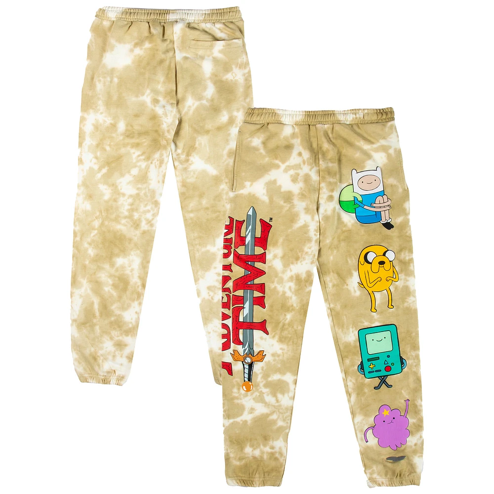 Men's DUMBGOOD Tan Adventure Time Tie-Dye Characters Sweatpants