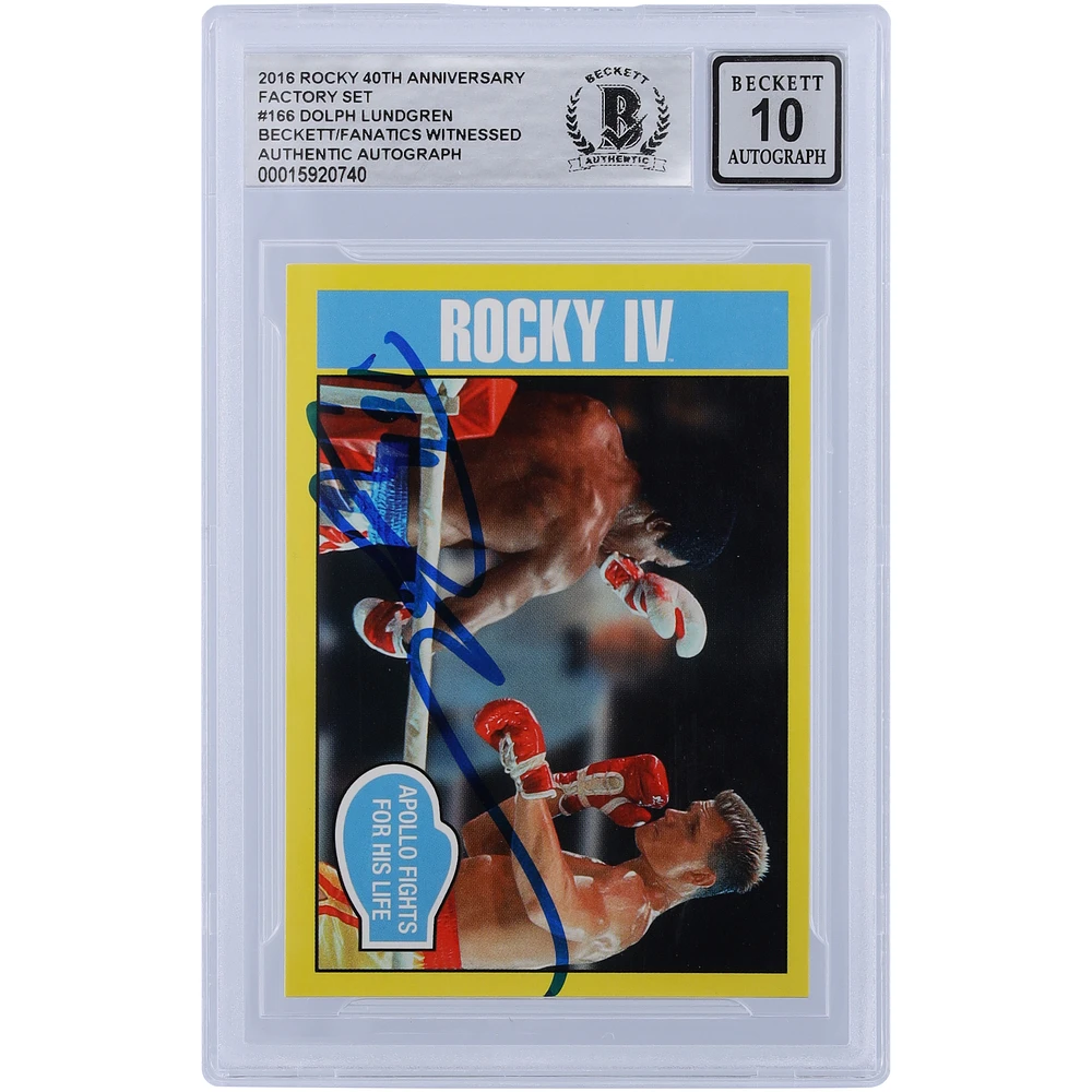Dolph Lundgren Rocky IV Autographed 2016 Topps 40th Anniversary Rocky #166 Beckett Fanatics Witnessed Authenticated 10 Card