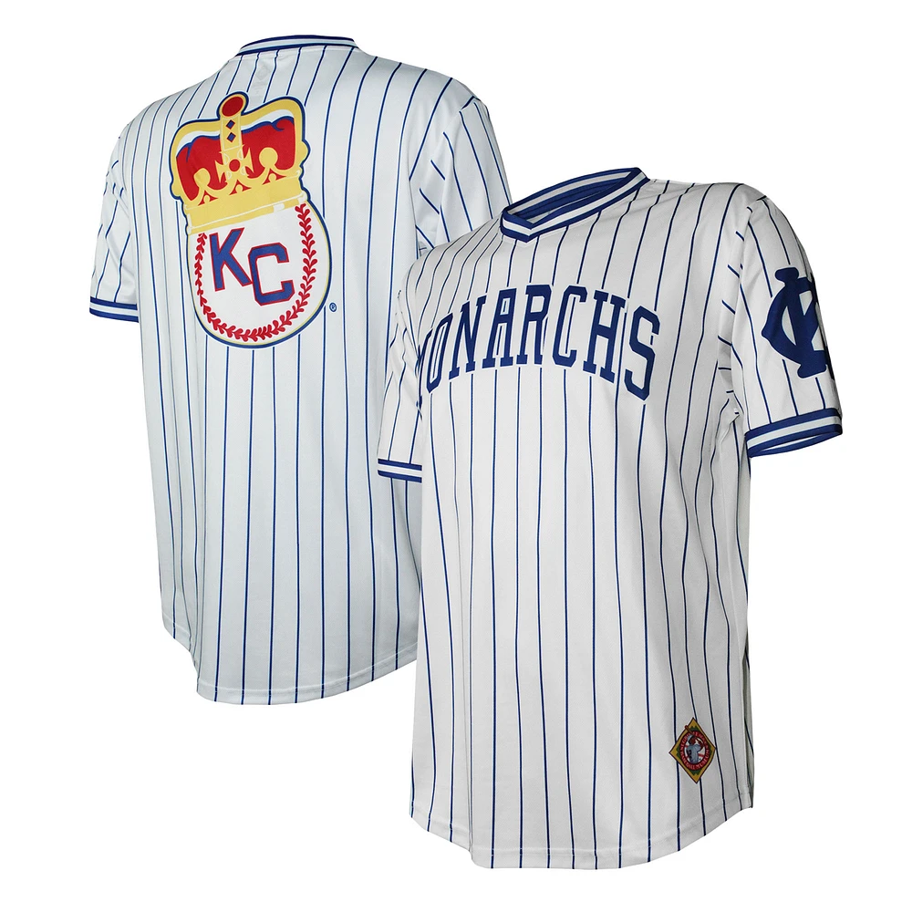 Men's Stitches White Kansas City Monarchs V-Neck Jersey