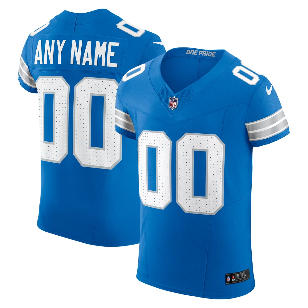 Men's Nike Blue Detroit Lions Team Vapor F.U.S.E. Elite Custom Jersey