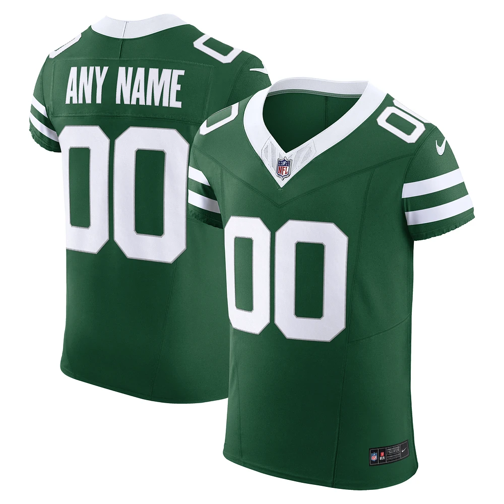 Men's Nike Legacy Green New York Jets Vapor F.U.S.E. Elite Custom Jersey