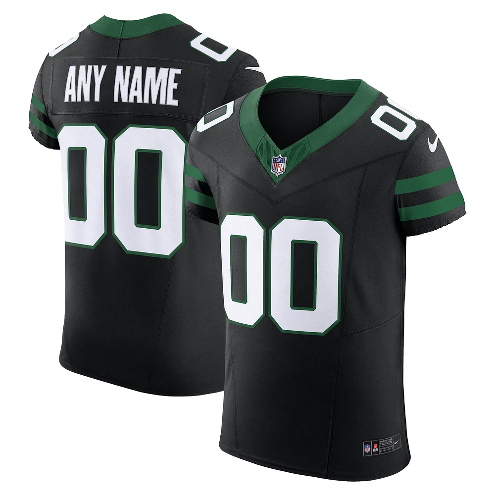 Men's Nike Legacy Black New York Jets Alternate Vapor F.U.S.E. Elite Custom Jersey