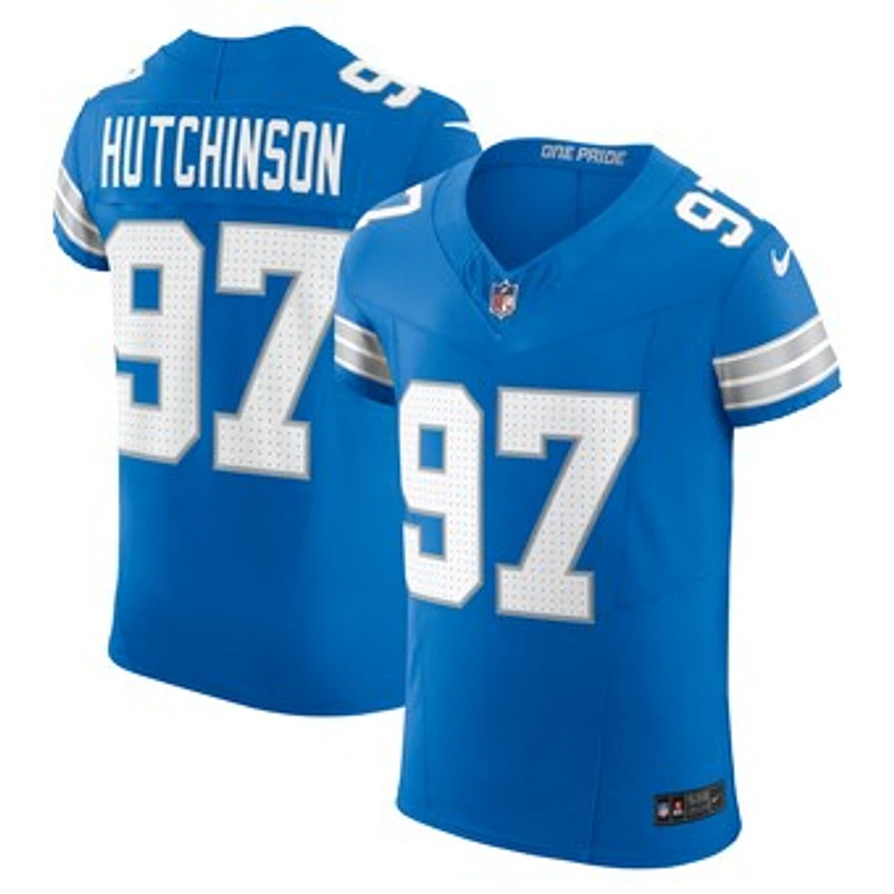 Men's Nike Aidan Hutchinson Blue Detroit Lions  Vapor F.U.S.E. Elite Jersey