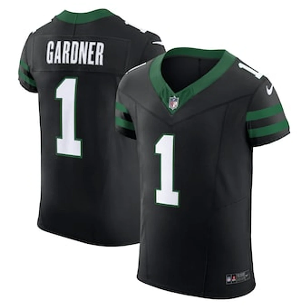 Men's Nike Ahmad Sauce Gardner Black New York Jets Vapor F.U.S.E. Elite Jersey