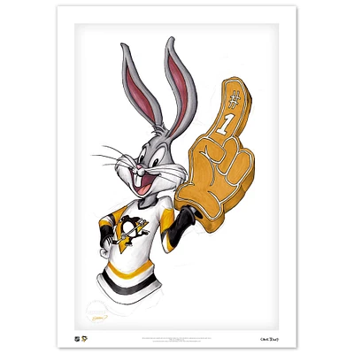 Bugs Bunny Pittsburgh Penguins 24" x 36" Looney Tunes Limited Edition Fine Art Print