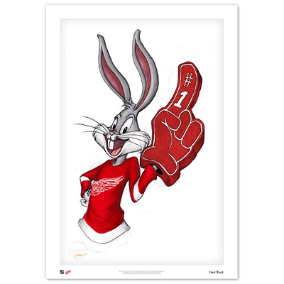 Bugs Bunny Detroit Red Wings 24" x 36" Looney Tunes Limited Edition Fine Art Print