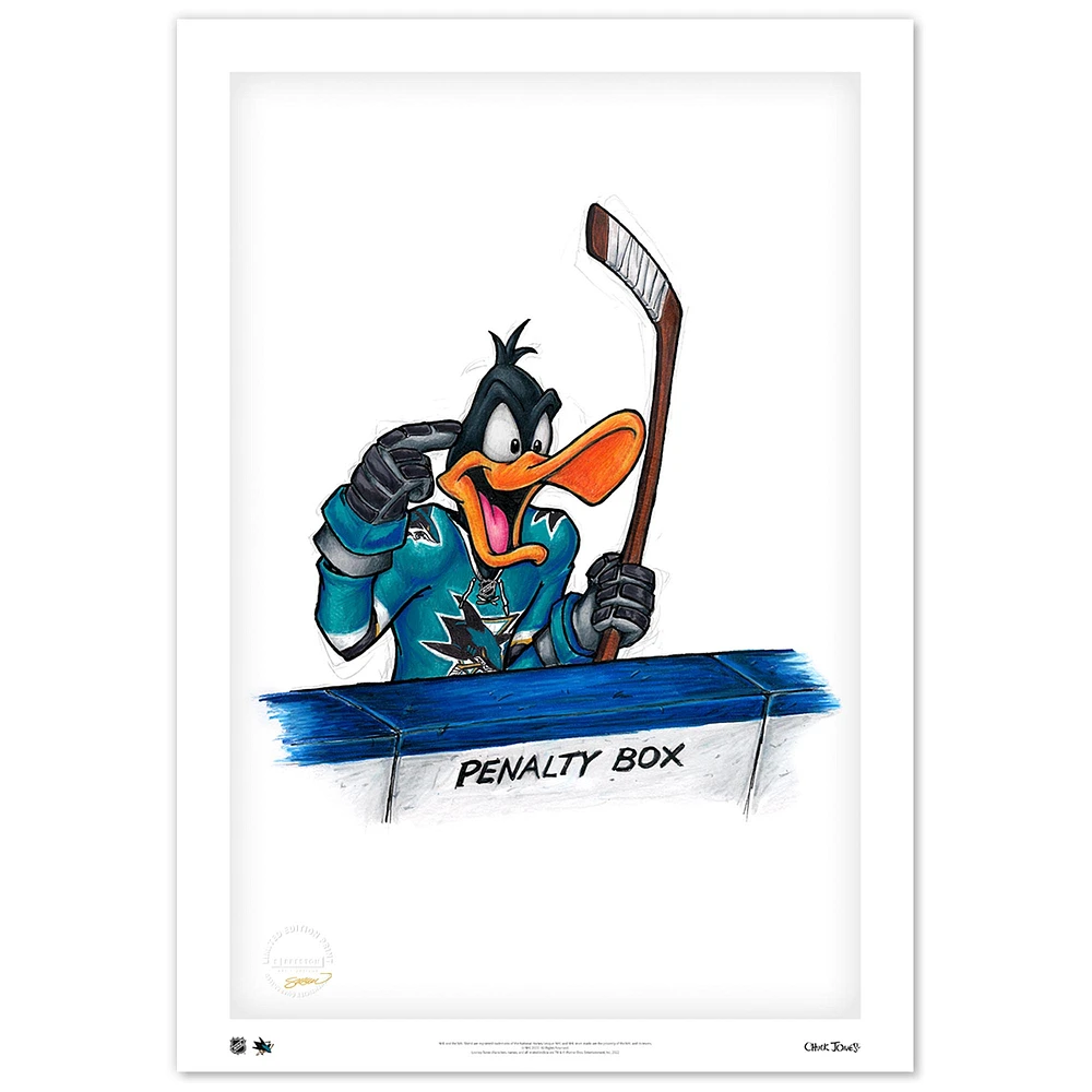 Daffy Duck San Jose Sharks 24" x 36" Looney Tunes Limited Edition Fine Art Print