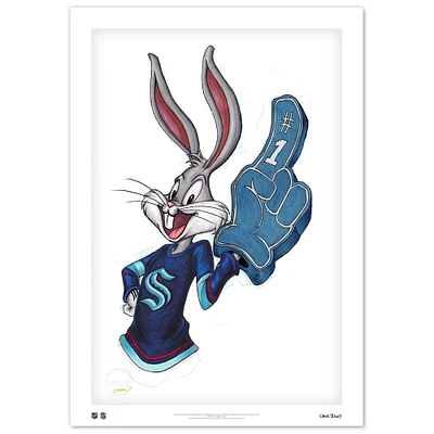 Bugs Bunny Seattle Kraken 14" x 20" Looney Tunes Limited Edition Fine Art Print