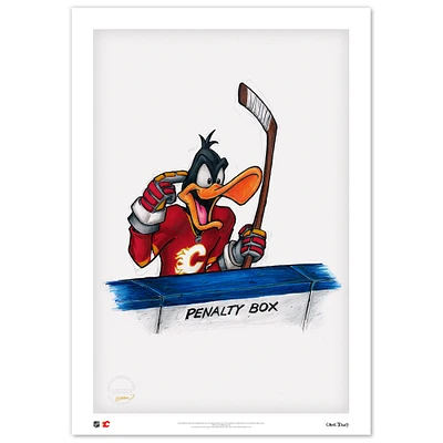 Daffy Duck Calgary Flames 14" x 20" Looney Tunes Limited Edition Fine Art Print