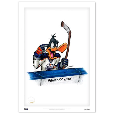 Daffy Duck Edmonton Oilers 14" x 20" Looney Tunes Limited Edition Fine Art Print