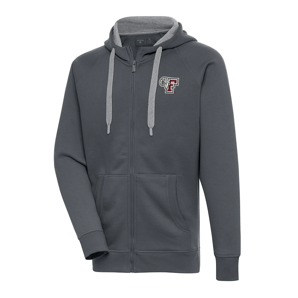 Men's Antigua Charcoal Fordham Rams Victory Full-Zip Hoodie