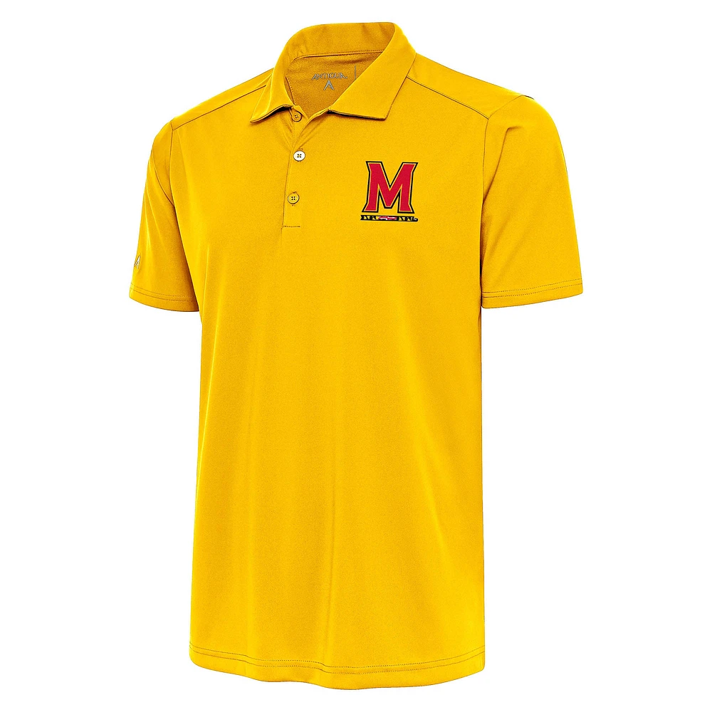 Men's Antigua Gold Maryland Terrapins Primary Logo Tribute Polo