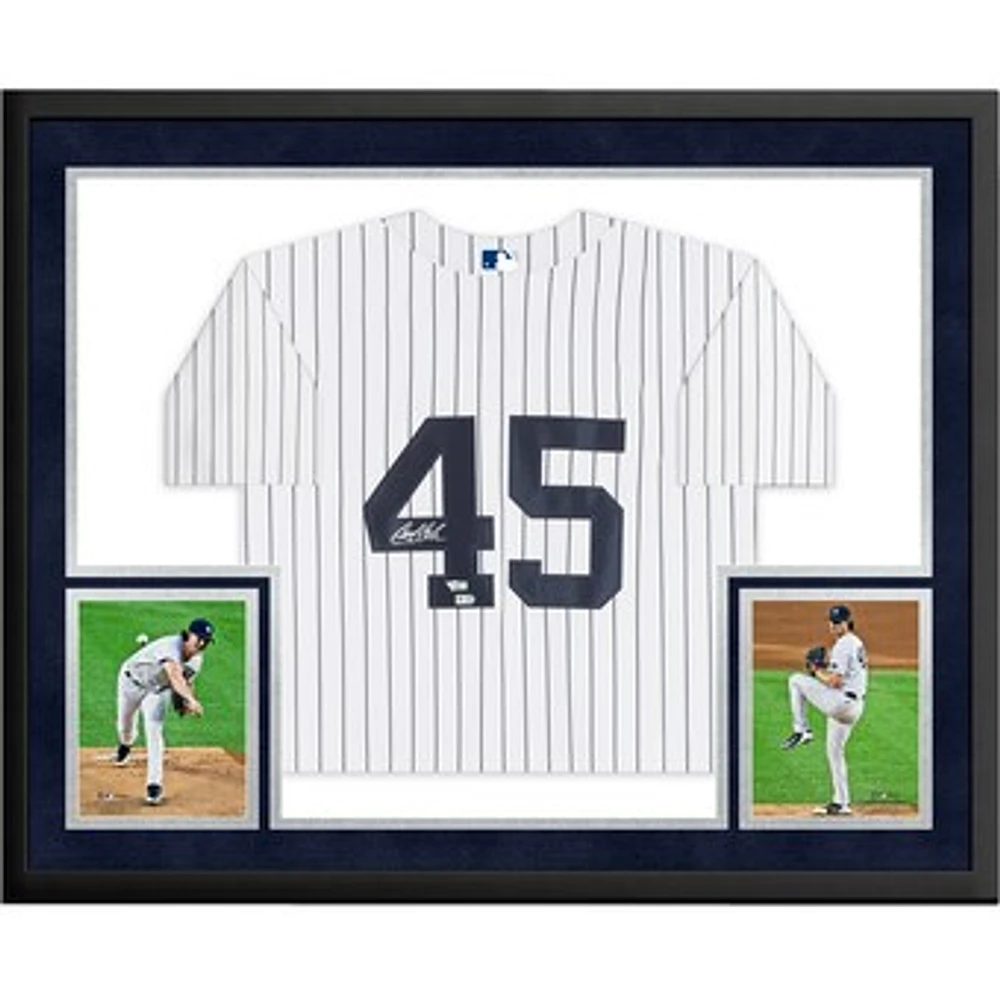 Gerrit Cole New York Yankees Autographed Framed White Nike Authentic Jersey Collage