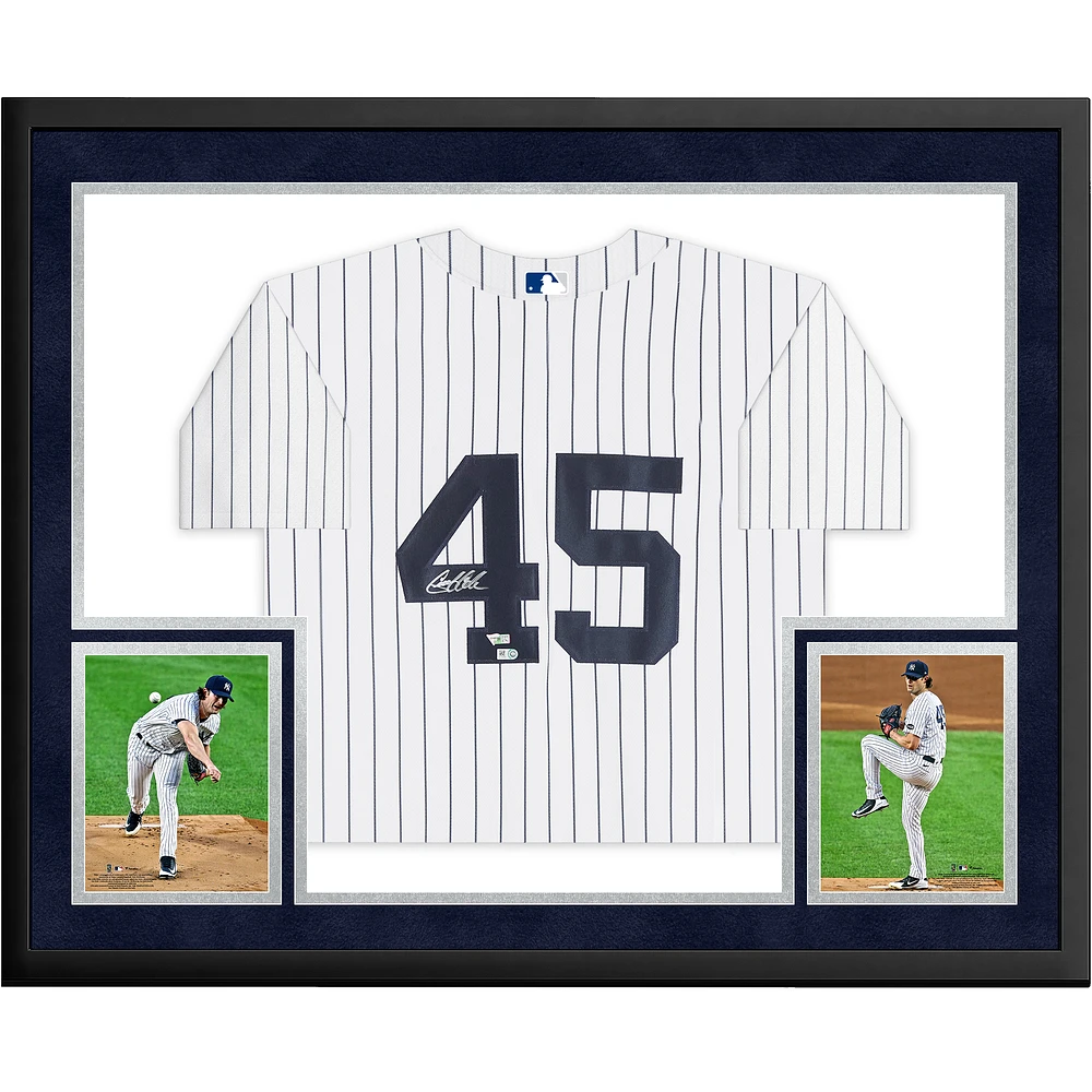 Gerrit Cole New York Yankees Autographed Framed White Nike Authentic Jersey Collage