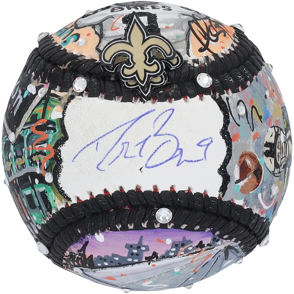 Drew Brees New Orleans Saints Autographed Baseball - Art by Charles Fazzino - WN55913419