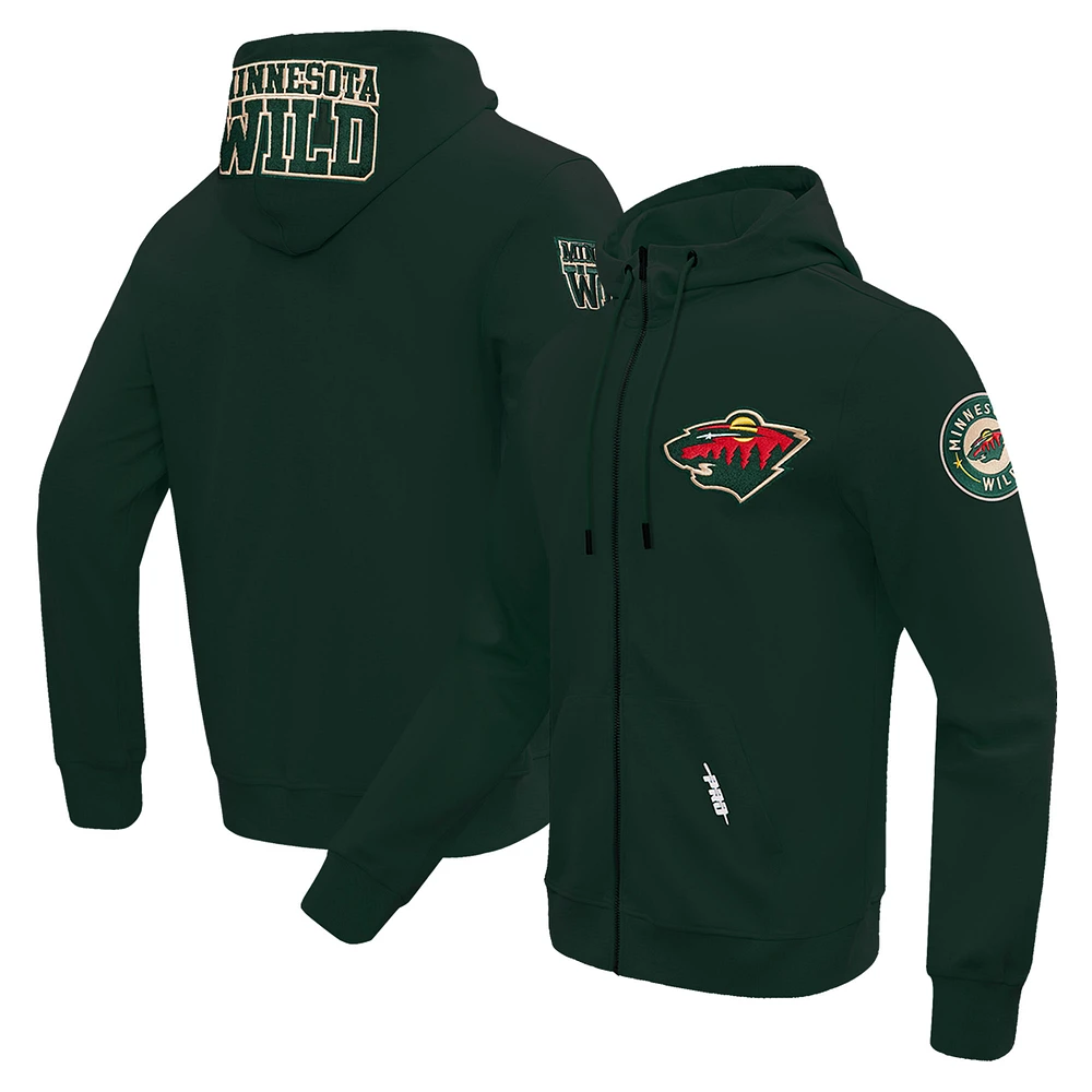 Men's Pro Standard Green Minnesota Wild Classic Chenille Full-Zip Hoodie Jacket