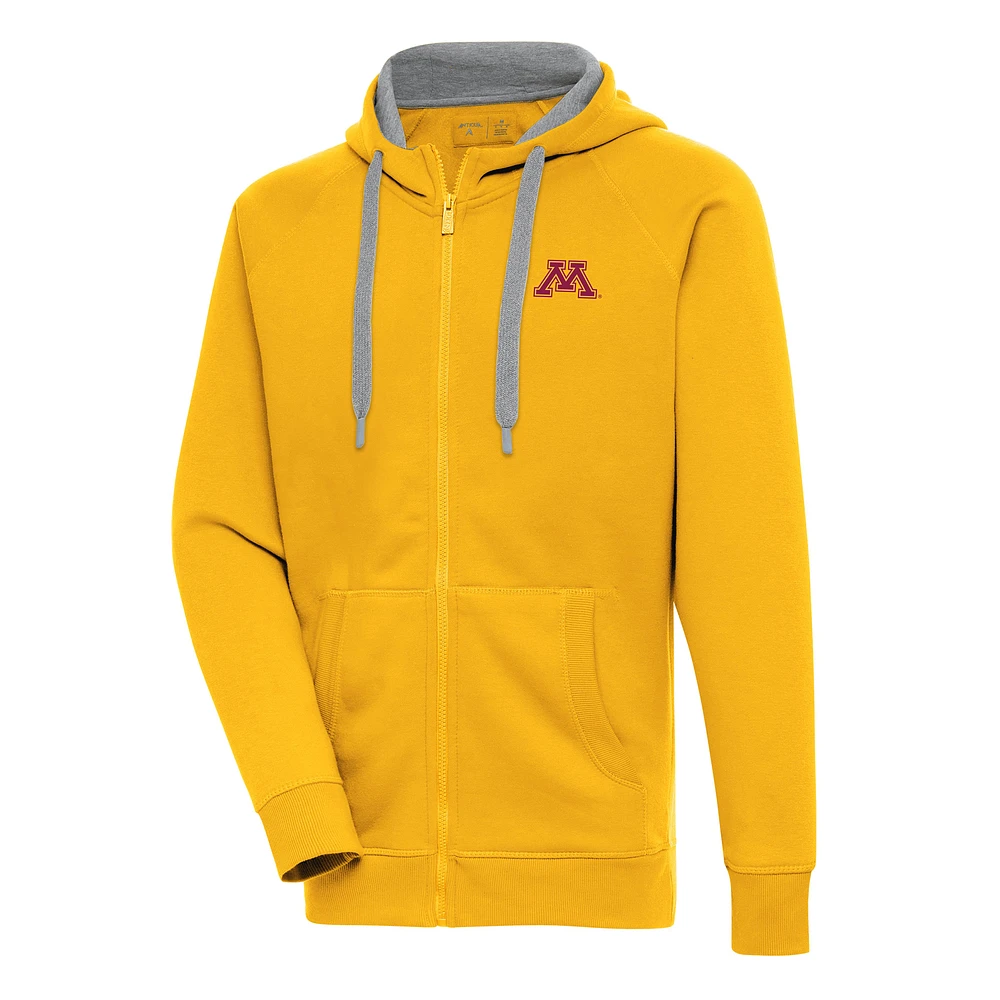Men's Antigua Gold Minnesota Golden Gophers Victory Full-Zip Hoodie