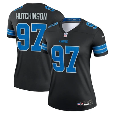 Women's Nike Aidan Hutchinson Black Detroit Lions Alternate Legend Player Performance Top