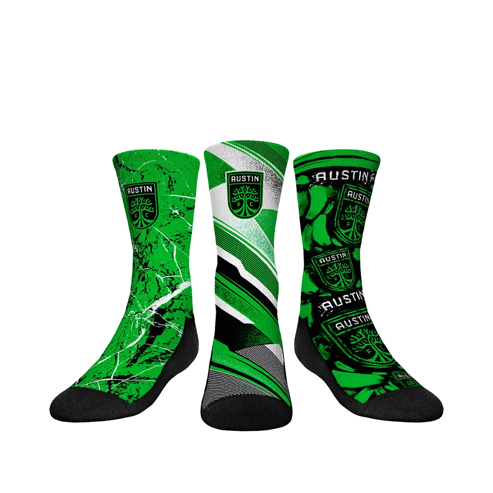 Youth Rock Em Socks Green Austin FC Three-Pack Crew Socks Set