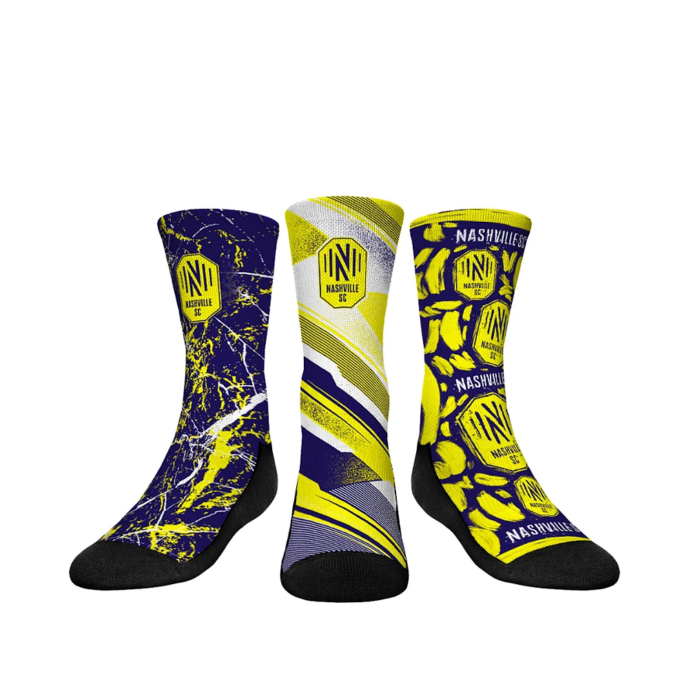 Youth Rock Em Socks Yellow Nashville SC Three-Pack Crew Socks Set