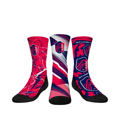 Youth Rock Em Socks Pink St. Louis City SC Three-Pack Crew Socks Set