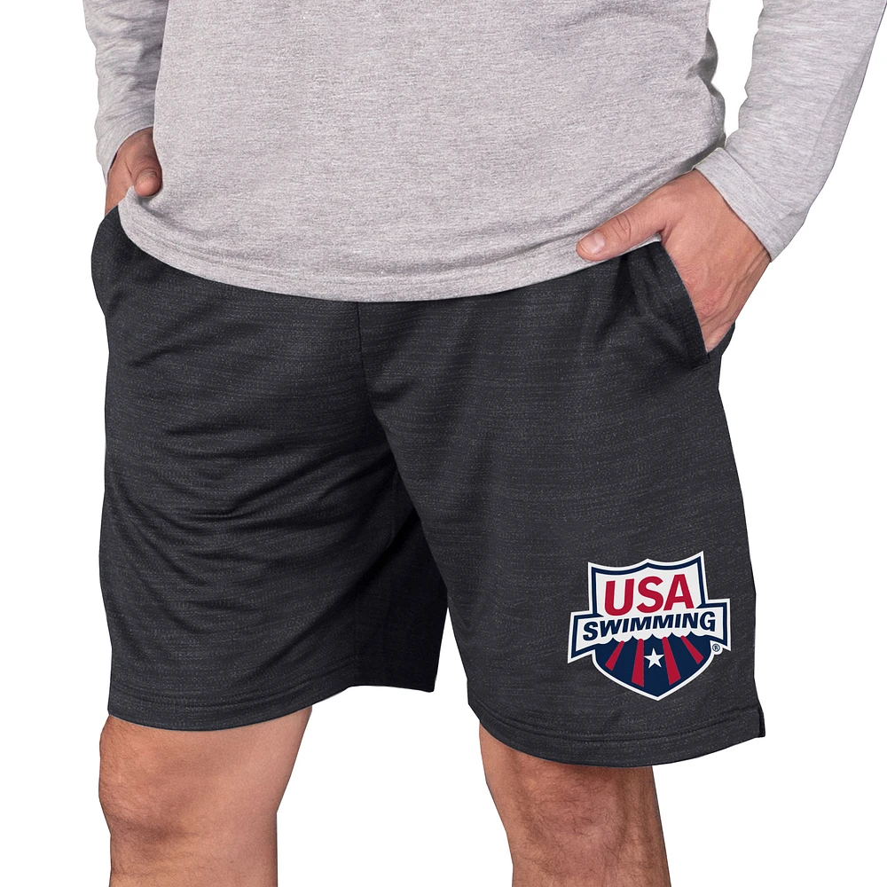 Men's Concepts Sport Charcoal USA Swimming Bullseye Knit Jam Shorts