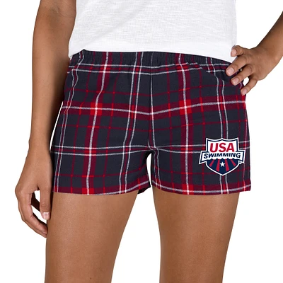 Women's Concepts Sport Navy/Red USA Swimming Ultimate Flannel Shorts