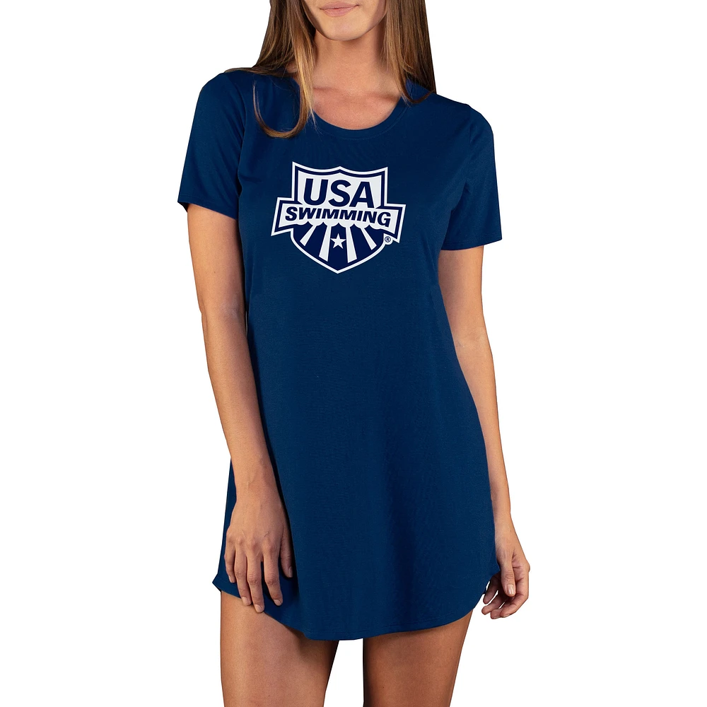 Women's Concepts Sport Navy USA Swimming Marathon Nightshirt