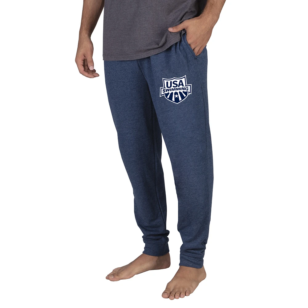Men's Concepts Sport Navy USA Swimming Mainstream Cuffed Terry Pants