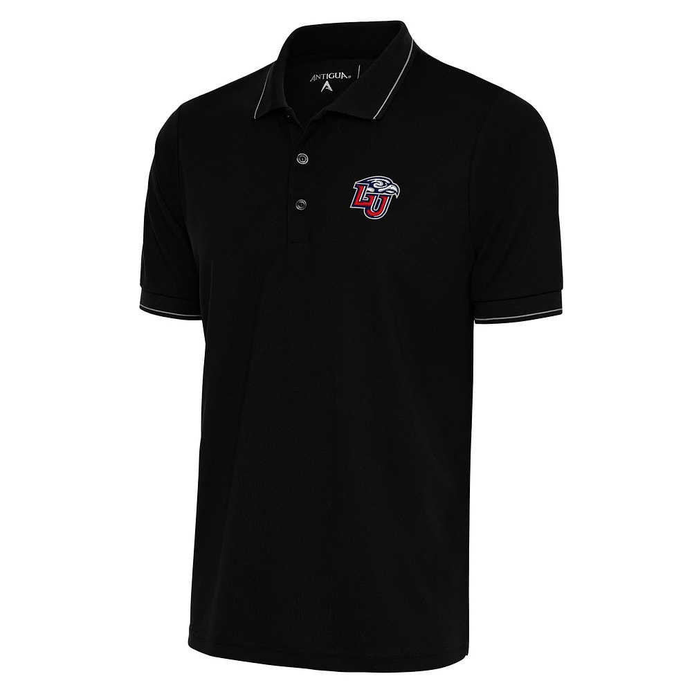 Men's Antigua Black/Silver Liberty Flames Affluent Polo