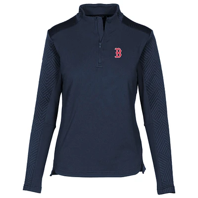 Women's Levelwear Navy Boston Red Sox Daybreak Insignia 2.0 Quarter-Zip Pullover Top