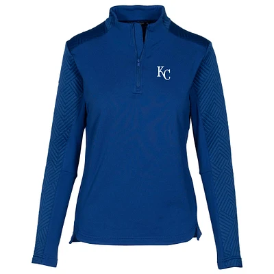 Women's Levelwear Royal Kansas City Royals Daybreak Insignia 2.0 Quarter-Zip Pullover Top